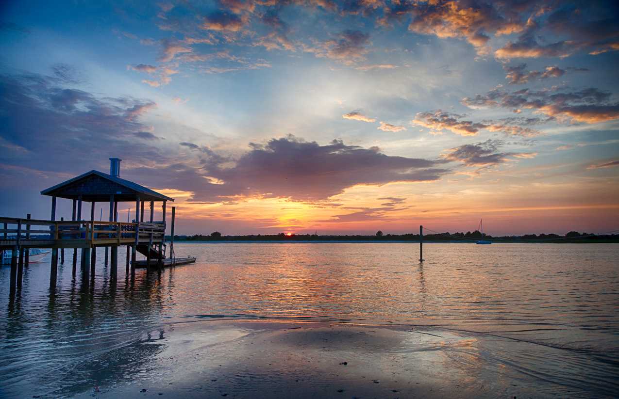 A photograph of Wrightsville Beach at sunset