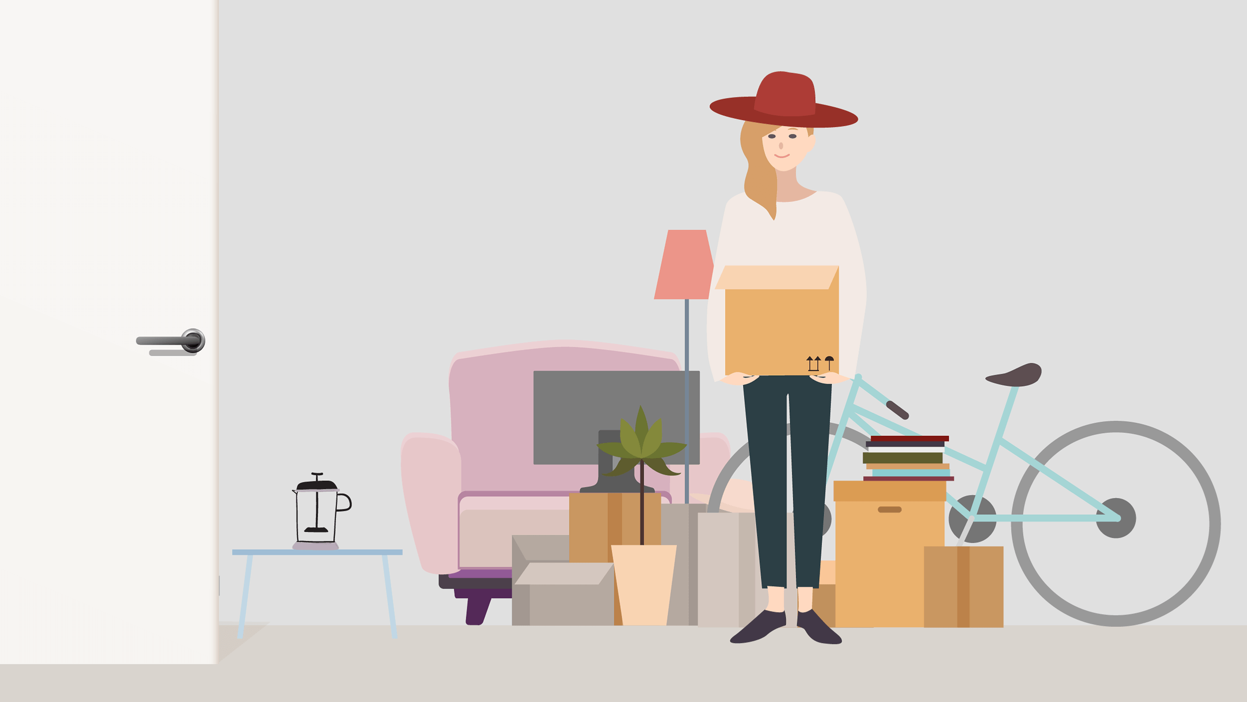 Person with their moving items.